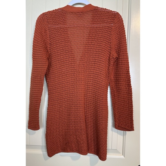 J.‎ Jill Orange 3 Button Cardigan Sweater Wool Cotton Blend Longer Length Sz M - Picture 6 of 6